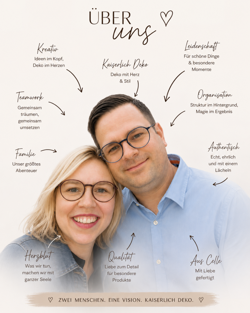 Aileen und Arne Sänger von Kaiserlich Deko aus Celle – unser Team und was uns ausmacht